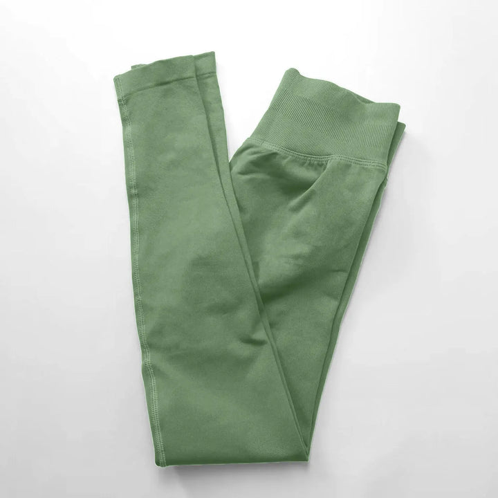 Women's Seamless Yoga Leggings with Low Rib Waistband for Fitness