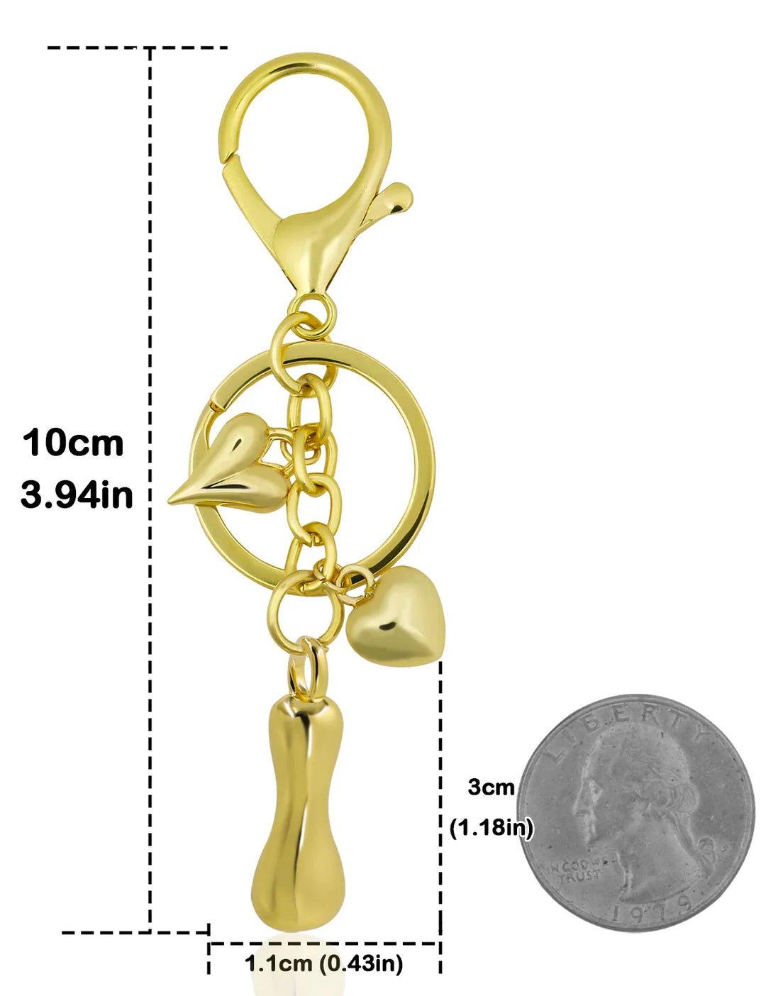 Women's Personalized Gold Bubble Letter Keychain Bag Charm Gift-The Yellow Prime