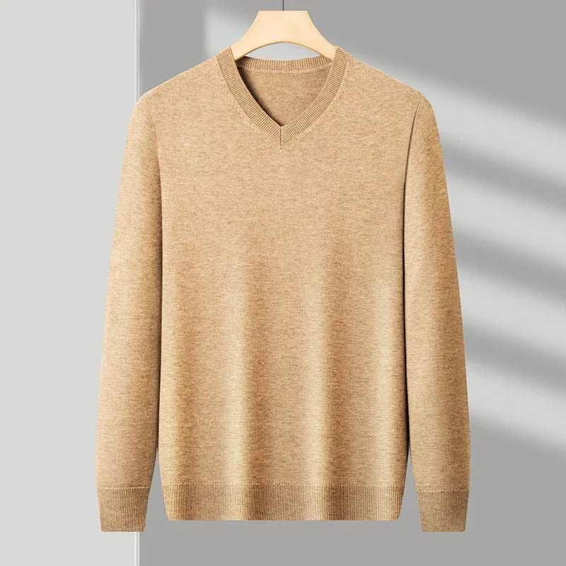 James | Men's Wool V-Neck Sweater