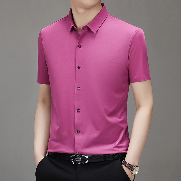Men's Breathable Ultra Stretch Short Sleeve Business Casual Shirt-The Yellow Prime