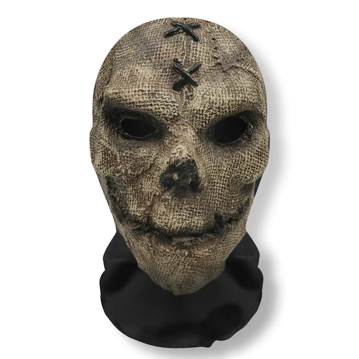 Halloweens 3D-spøkelsesmaske med ansikt, elastisk nettinghodeplagg som dekker hele skallen