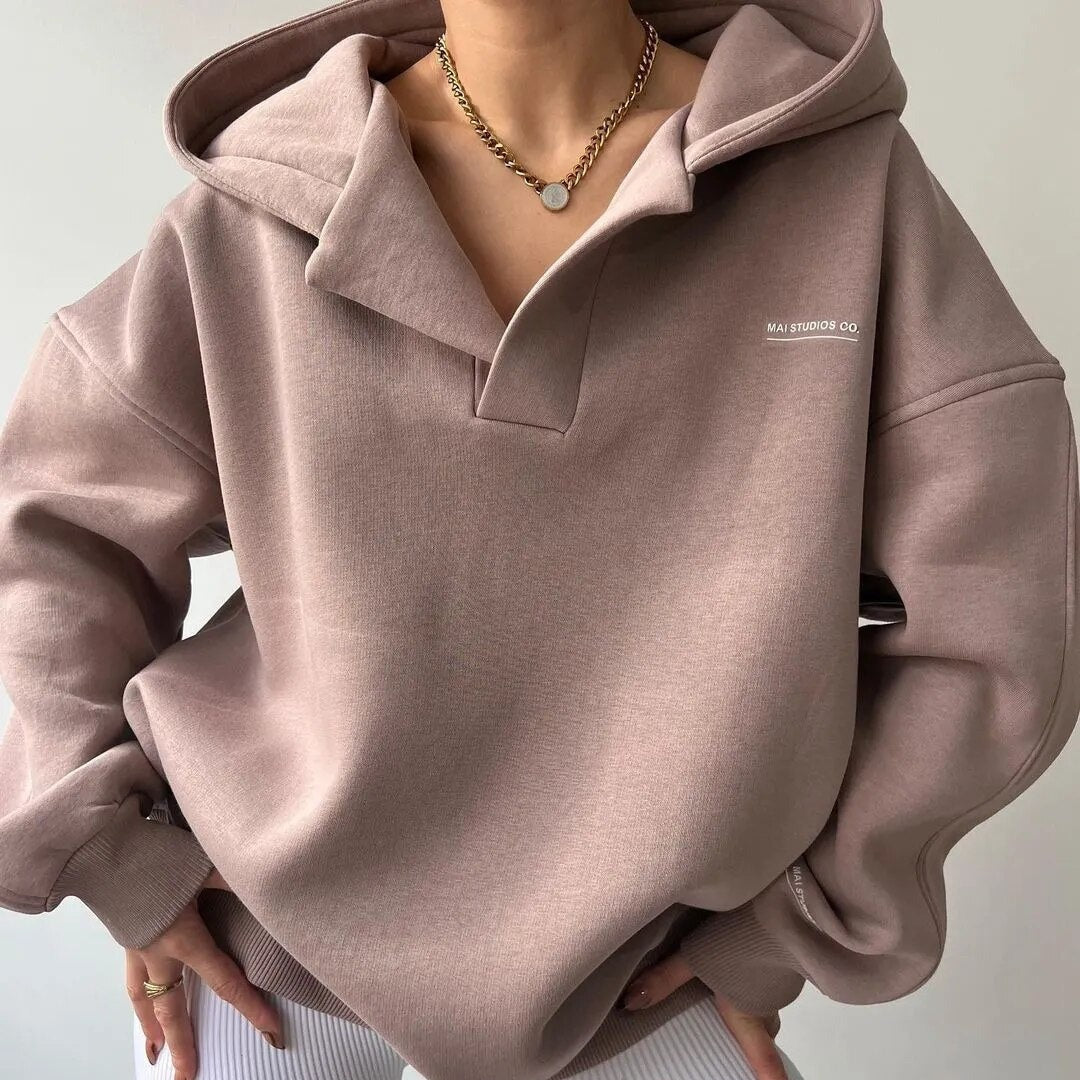 Women's Oversized Cozy Fleece Hoodie-The Yellow Prime