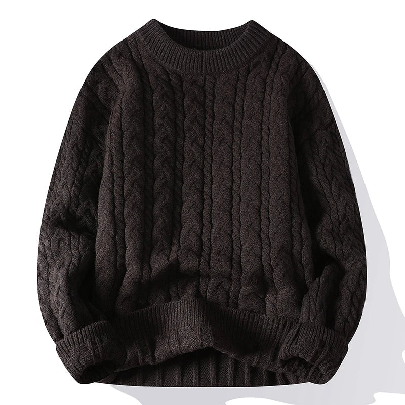 Logan | Men's Cable Knit Wool Blend Pullover Sweater