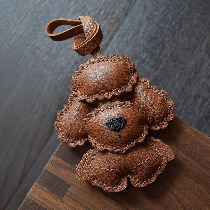 Women's Leather Bag Charm Keychain - Black Cozy Cute Gift-The Yellow Prime