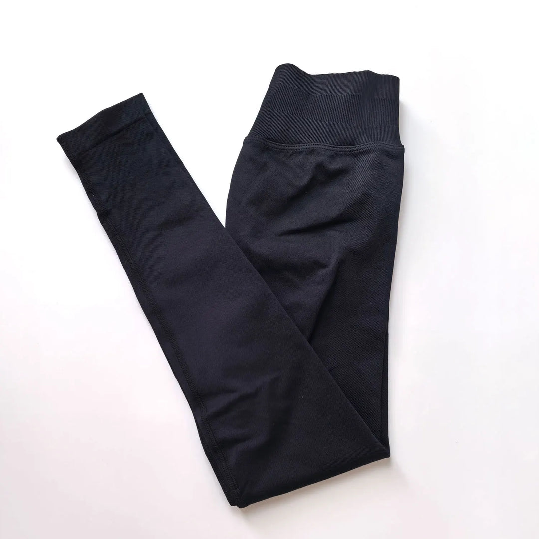 Women's Seamless Yoga Leggings with Low Rib Waistband for Fitness