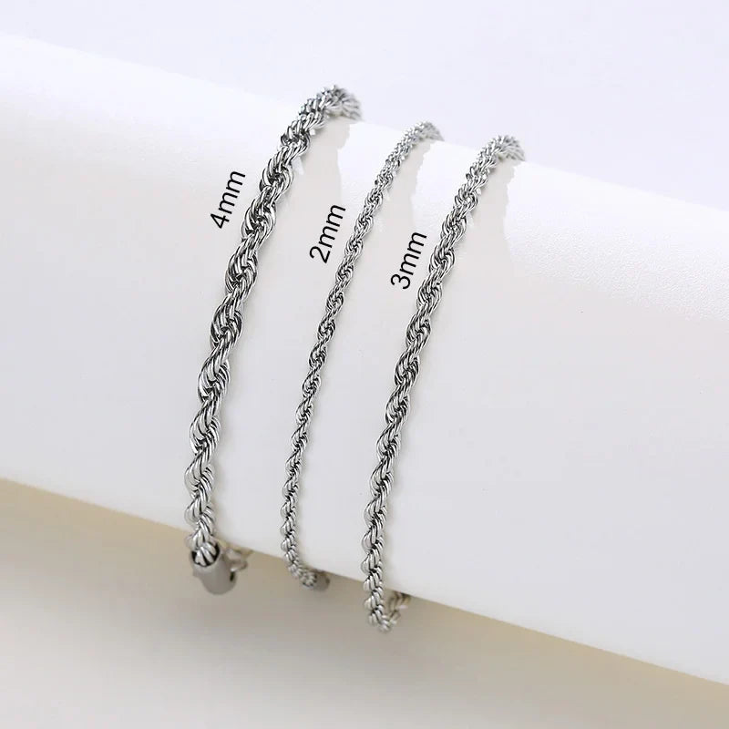 Women's Twisted Stainless Steel Rope Chain Bracelet-The Yellow Prime