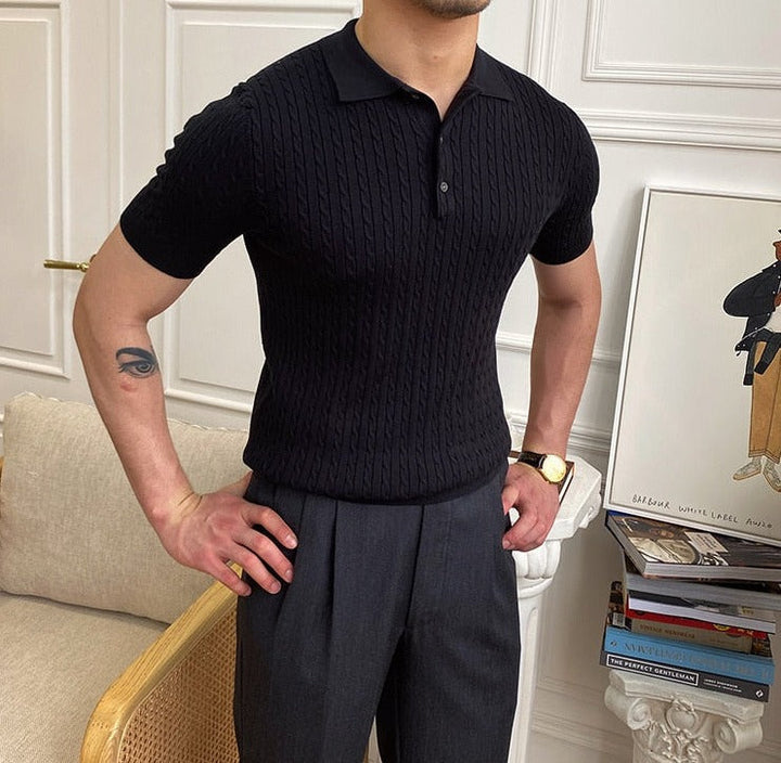 Men's Classic Fit Short Sleeve Polo Shirt in Cotton Blend-The Yellow Prime