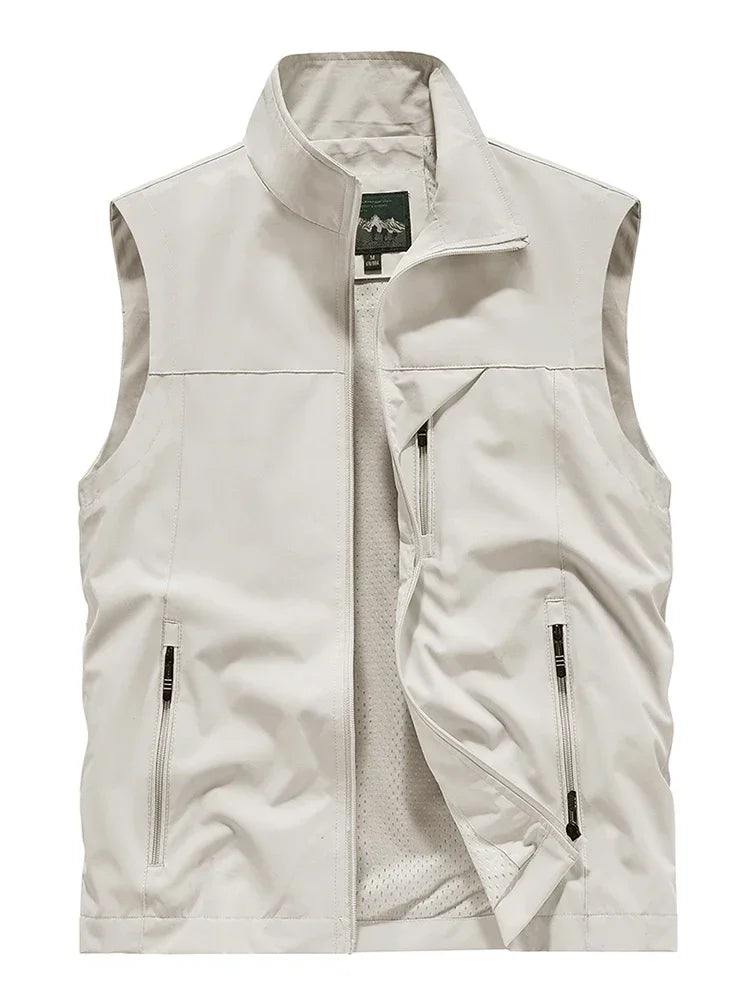 Men's Waterproof Versatile Sleeveless Vest - Lightweight Polyester