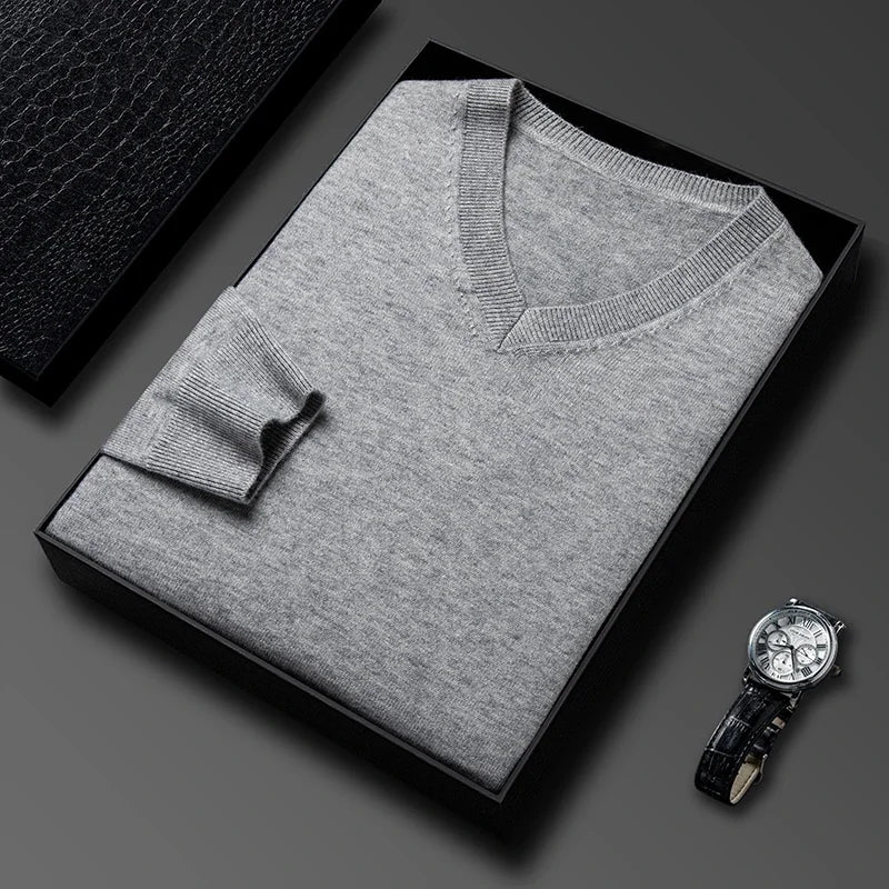 James | Men's Wool V-Neck Sweater