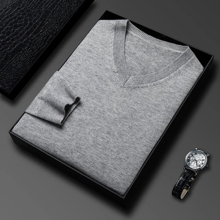 James | Men's Wool V-Neck Sweater