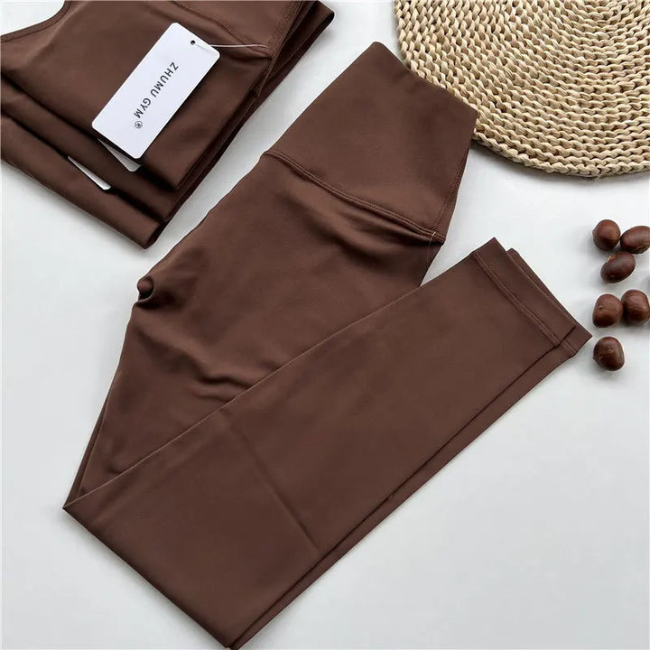 Leggings de ioga sem costuras, de cintura subida, para mulher, para fitness e corrida