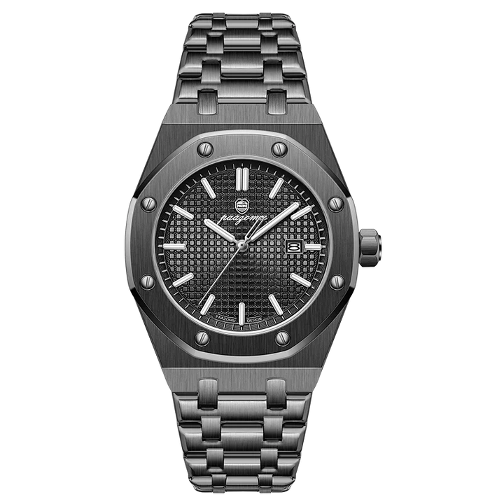 Men's Waterproof Quartz Stainless Steel Business Watch with Date-The Yellow Prime
