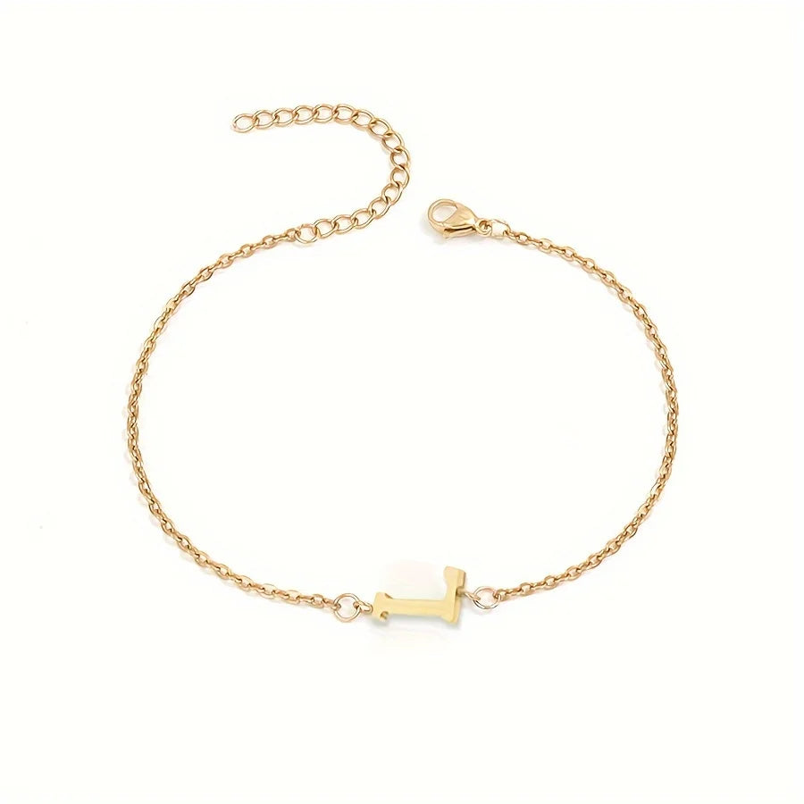 [Women's Minimalist Elegant Initial Letter Bead Bracelet]-The Yellow Prime