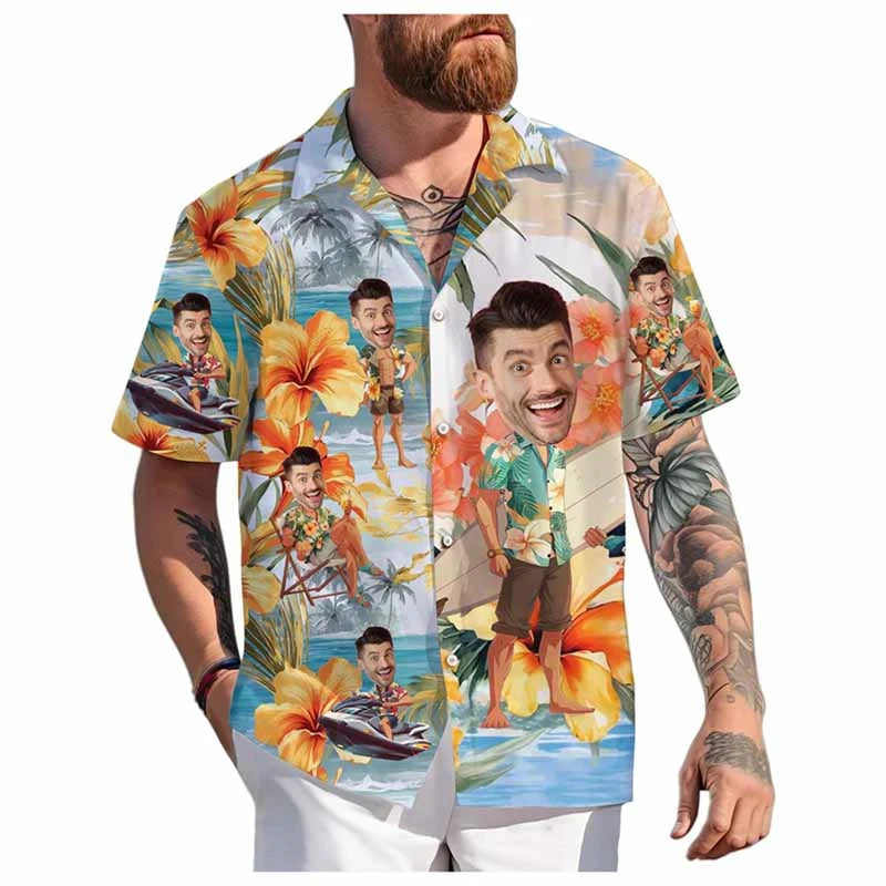 Men's Custom 3D Printed Funny Hawaiian Shirt for Beach Wear-The Yellow Prime