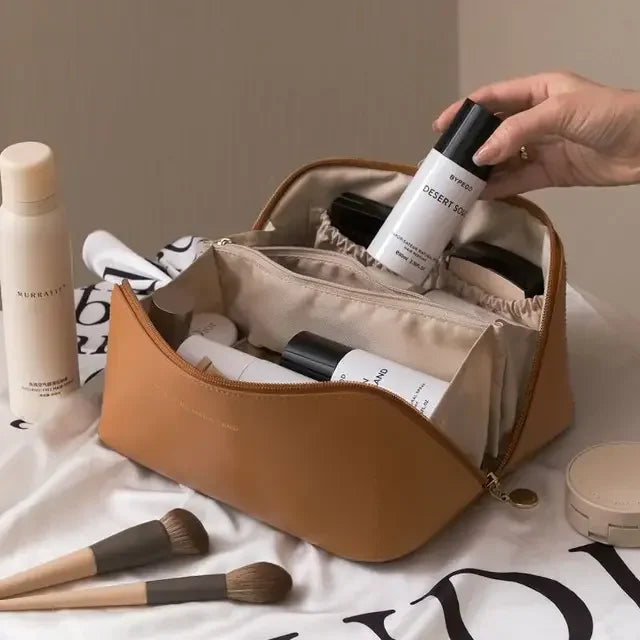 Women's Large Travel Makeup Organizer Bag - High-Capacity Cosmetic Pouch-The Yellow Prime