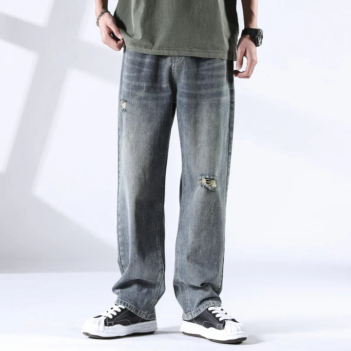 Men's Distressed Denim Jeans-The Yellow Prime