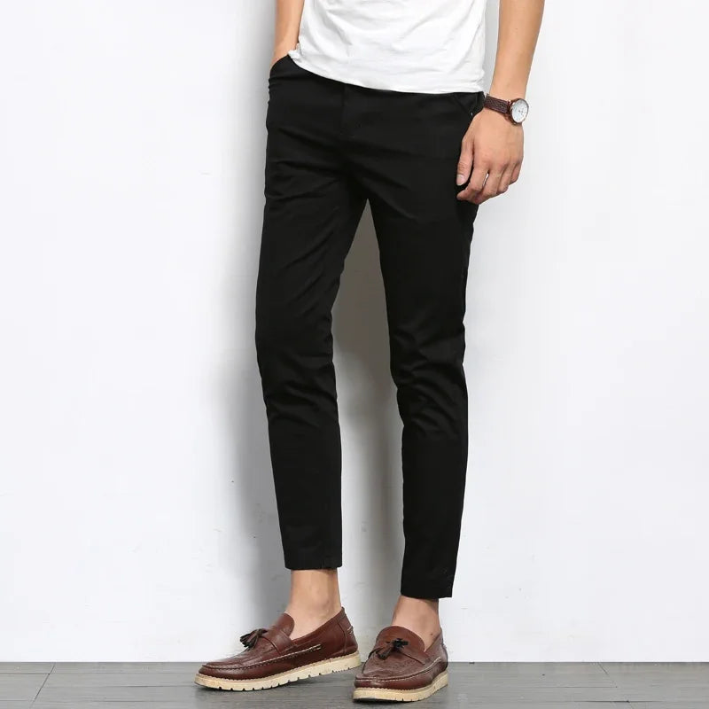 Men's Slim Fit Cotton Dress Trousers