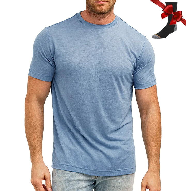 Men's Superfine Merino Wool Base Layer T-Shirt and Socks Set-The Yellow Prime