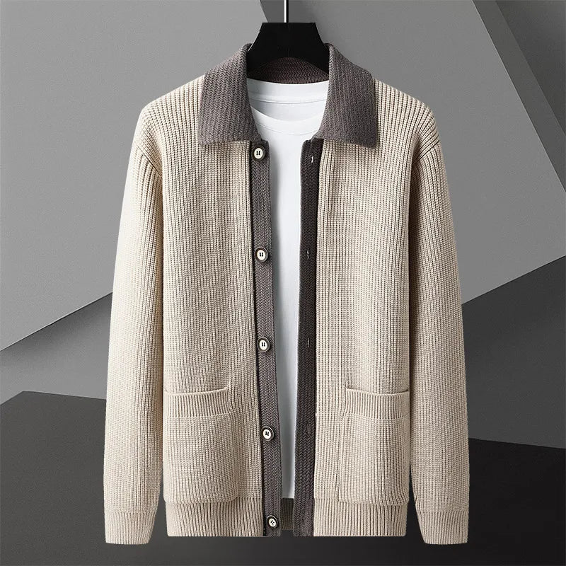 Men's Two-Tone Cardigan-The Yellow Prime