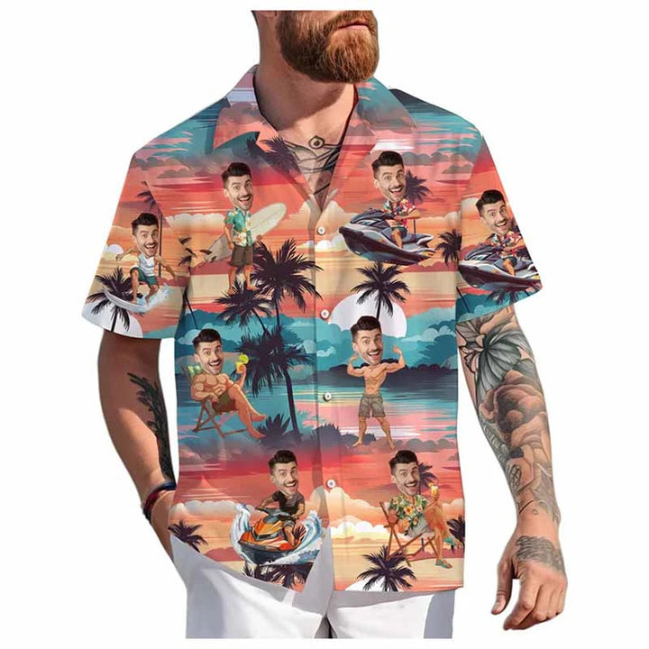 Men's Custom 3D Printed Funny Hawaiian Shirt for Beach Wear-The Yellow Prime