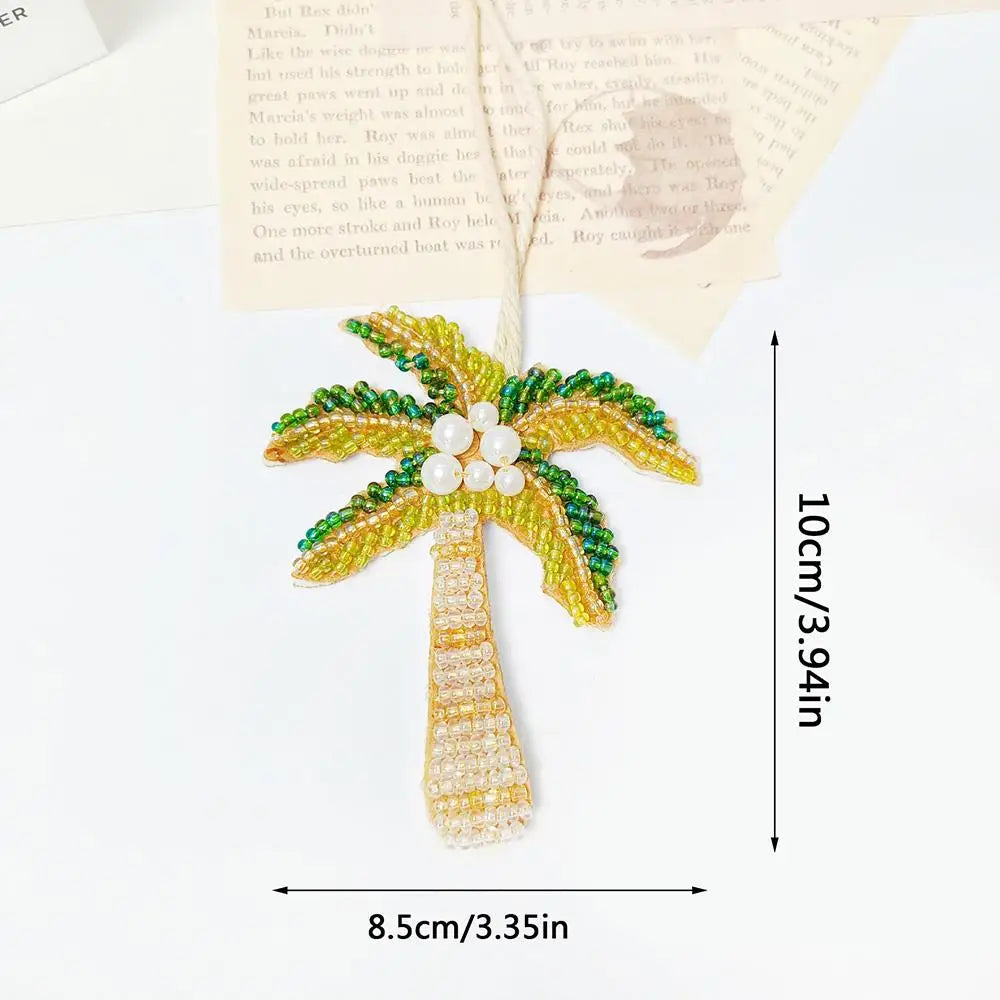 Women's Handmade Sequin Patch Coconut Tree Keyring Bag Pendant-The Yellow Prime