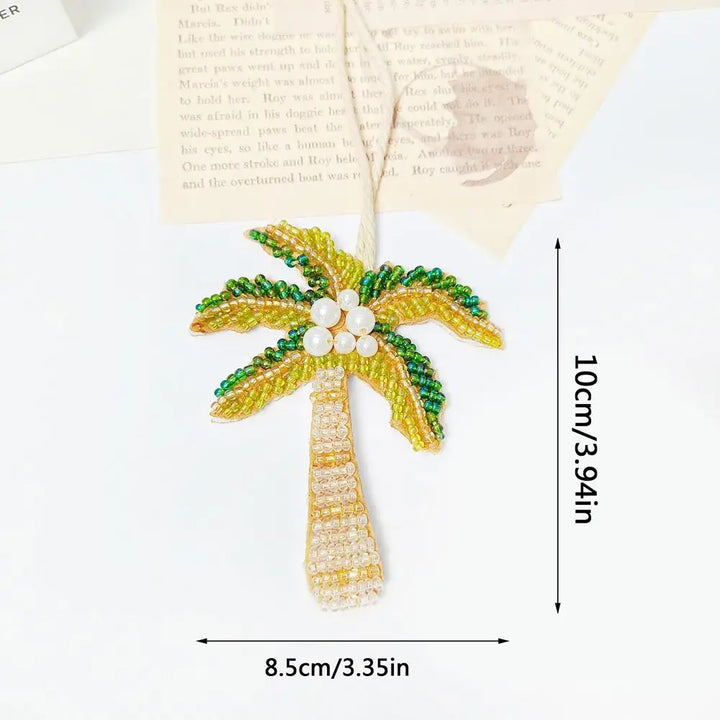 Women's Handmade Sequin Patch Coconut Tree Keyring Bag Pendant-The Yellow Prime
