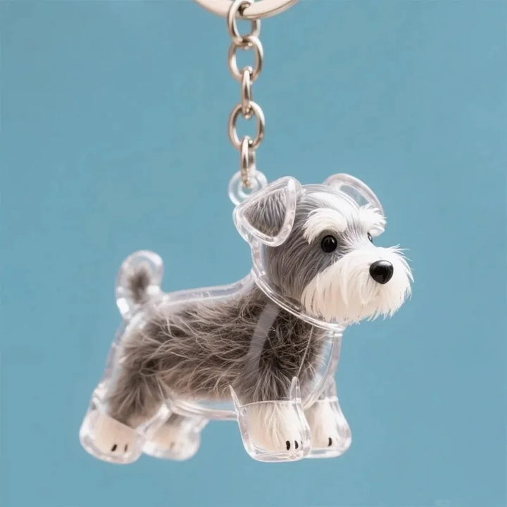 Women's Dog Hair Keepsake Keychain Clear Resin Pendant Charm-The Yellow Prime