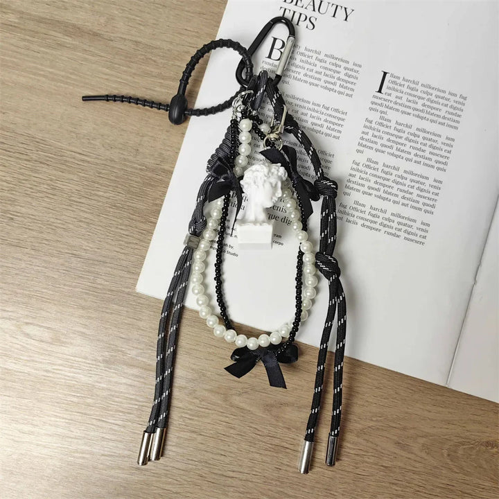 Women's Leather Dachshund Keychain Braid Rope Bag Charm-The Yellow Prime