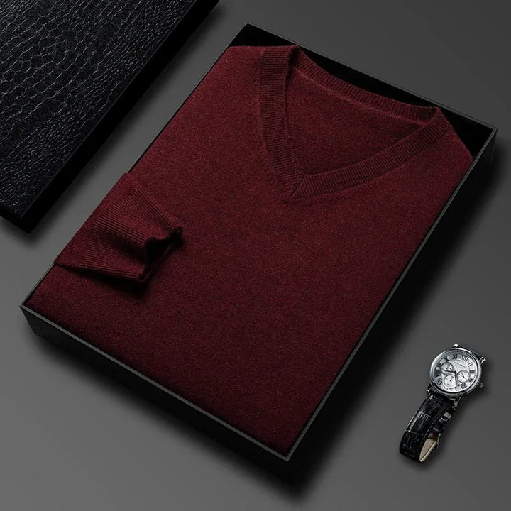James | Men's Wool V-Neck Sweater