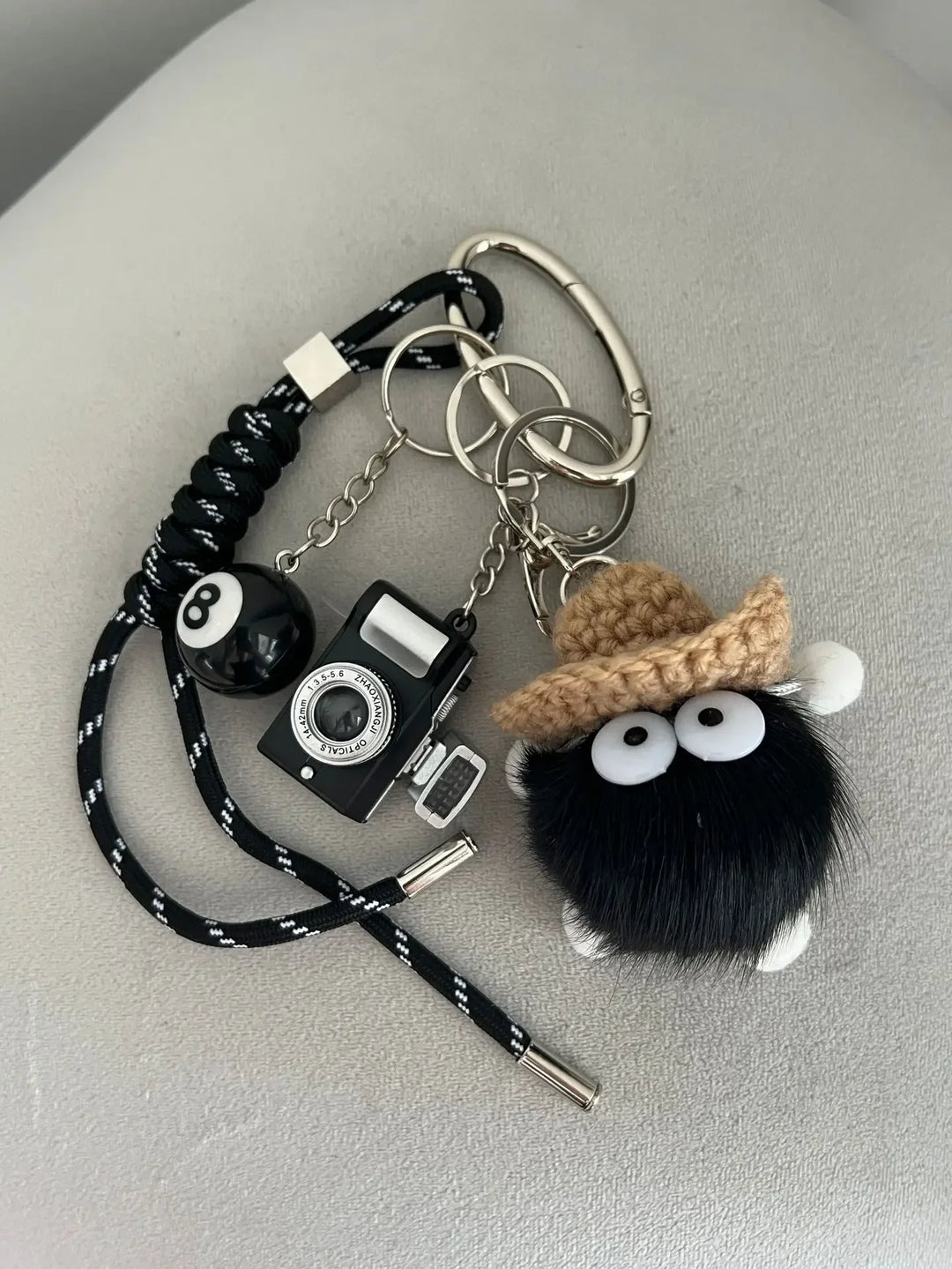 Women's Leather Dachshund Keychain Braid Rope Bag Charm-The Yellow Prime