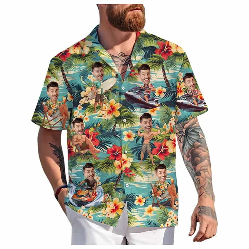 Men's Custom 3D Printed Funny Hawaiian Shirt for Beach Wear-The Yellow Prime
