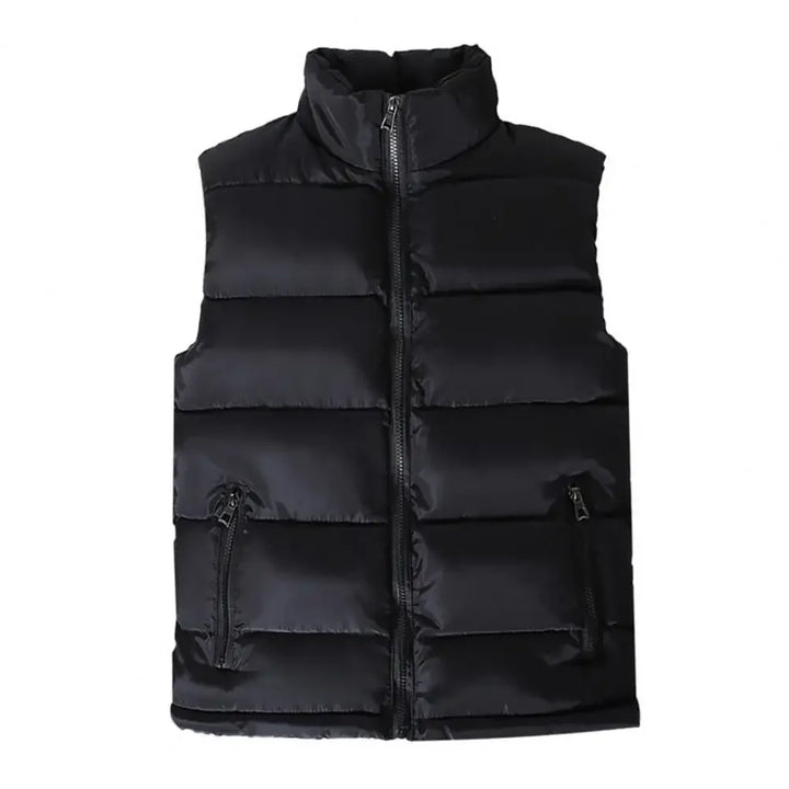 Men's Lightweight Quilted Puffer Vest with Slim Stand Collar