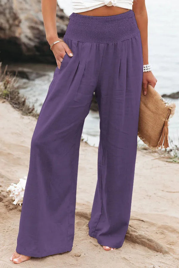 Women's casual drawstring wide-leg pants for spring and summer-The Yellow Prime
