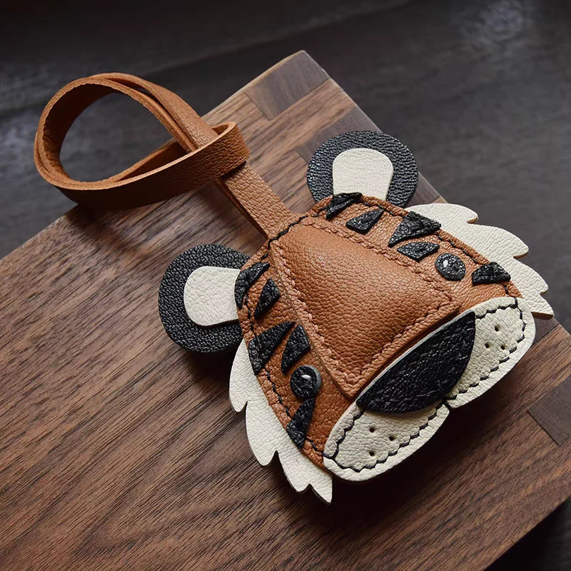 Women's Leather Bag Charm Keychain - Black Cozy Cute Gift-The Yellow Prime