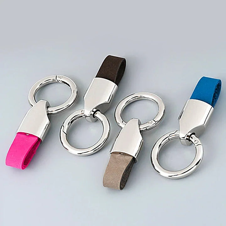 Women's Cowhide Leather Keychain Carabiner Ring for Daily Use-The Yellow Prime