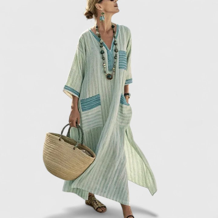 Freya | Women's Maxi Dress with Pockets - Boho Style-The Yellow Prime