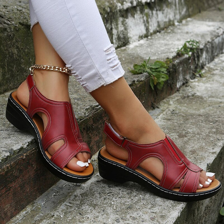Aurora | Women's Open Toe Slingback Wedge Sandals-The Yellow Prime