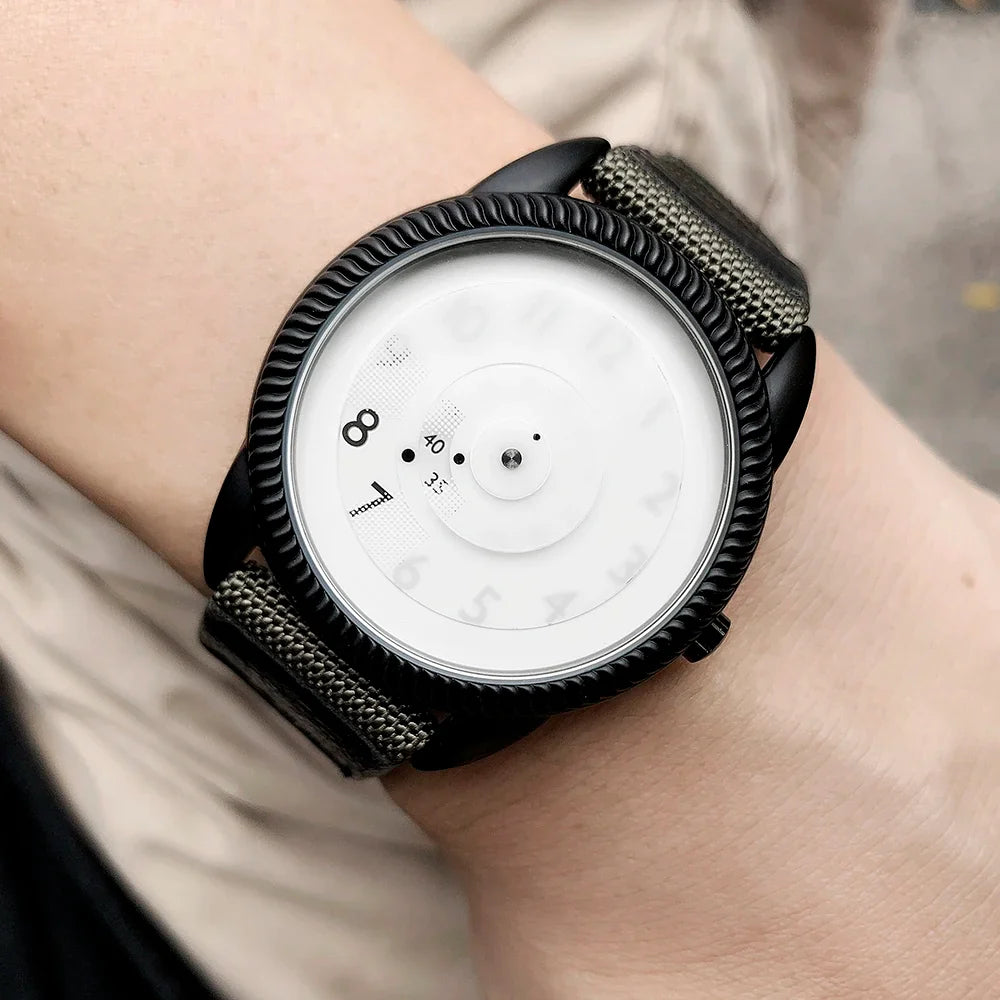 Men's Minimalist Quartz Watch with Canvas Strap-The Yellow Prime