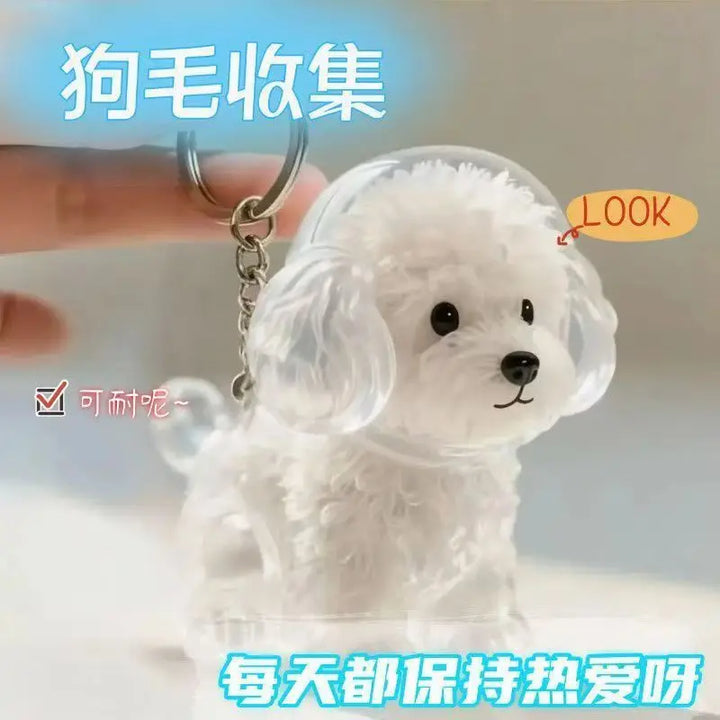 Women's Dog Hair Keepsake Keychain Clear Resin Pendant Charm-The Yellow Prime