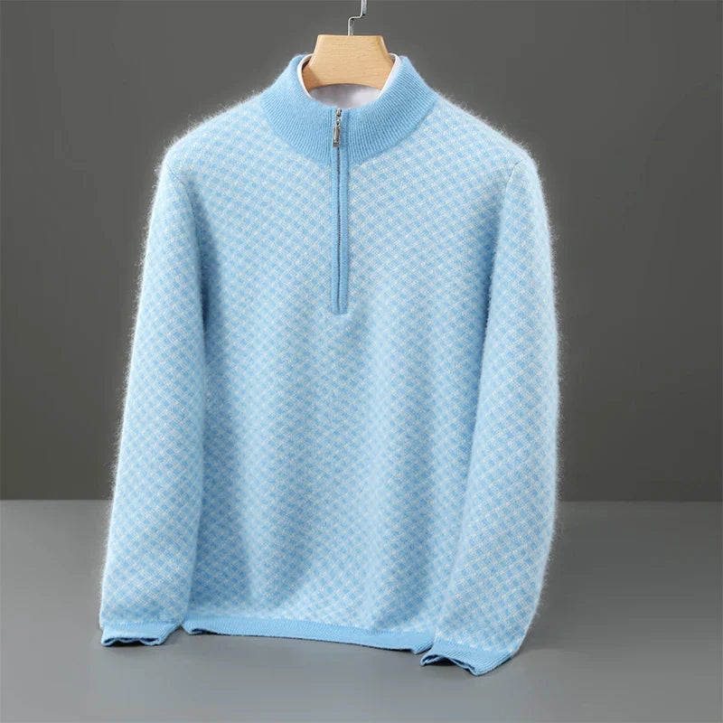 Men's Merino Wool Quarter-Zip Cardigan-The Yellow Prime