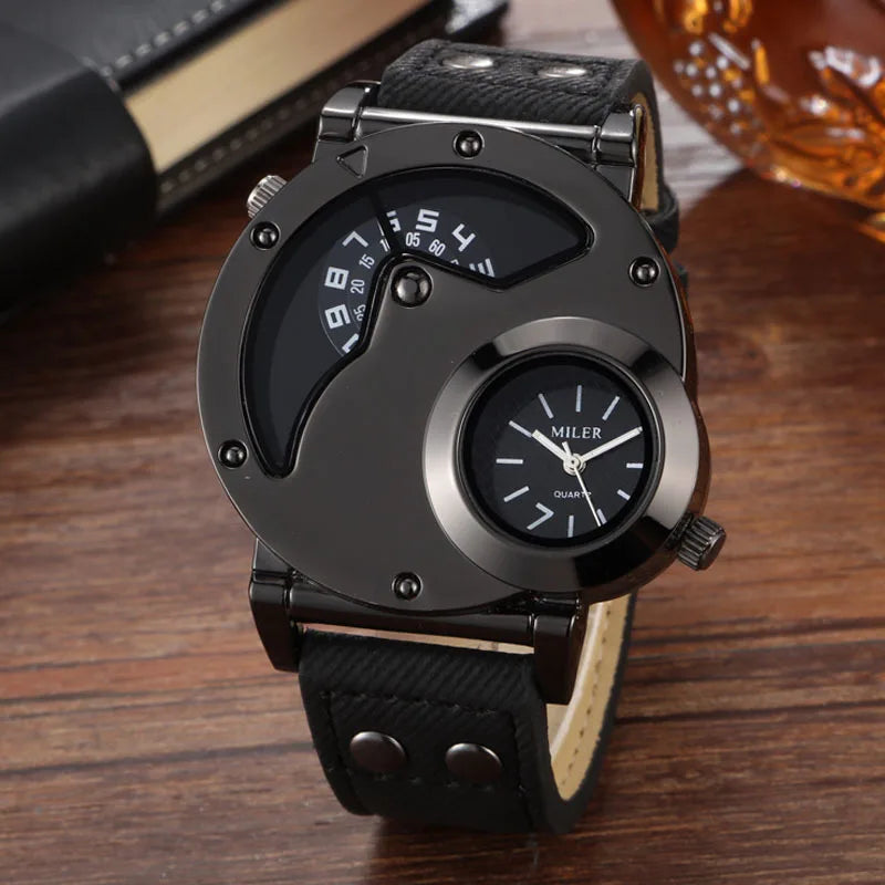 Men's Quartz Sport Watch with Fabric Strap and Unique Alloy Case-The Yellow Prime