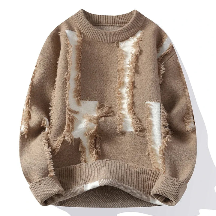 Liam | Men's Frayed Knit Pullover Sweater