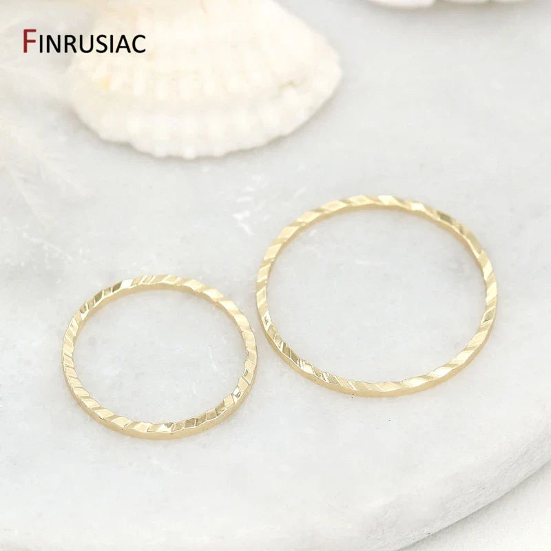 Women's 14K Gold Plated Brass Jewelry Ring Connectors - 10 Pieces-The Yellow Prime