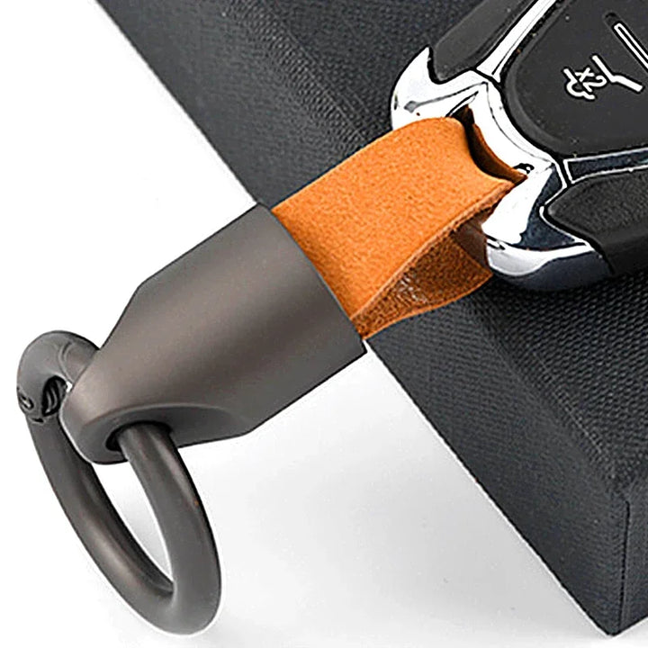Women's Cowhide Leather Keychain Carabiner Ring for Daily Use-The Yellow Prime