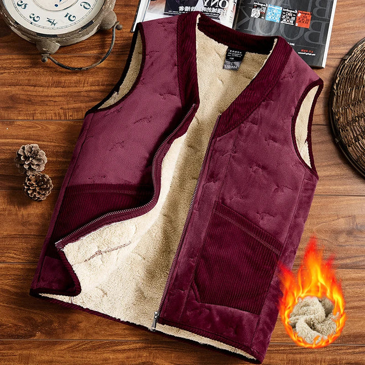 Men's Warm Cozy Sleeveless Zipper Vest for Winter
