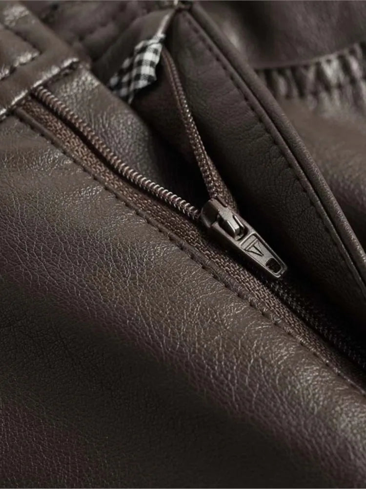 Women's High-Rise Glossy Leather Wide-Leg Trousers