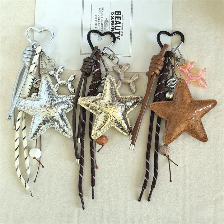 Women's Leather Star Dachshund Bag Charm Keychain for Anti-Lost-The Yellow Prime