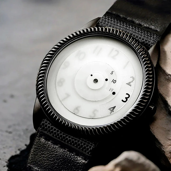 Men's Minimalist Quartz Watch with Canvas Strap-The Yellow Prime