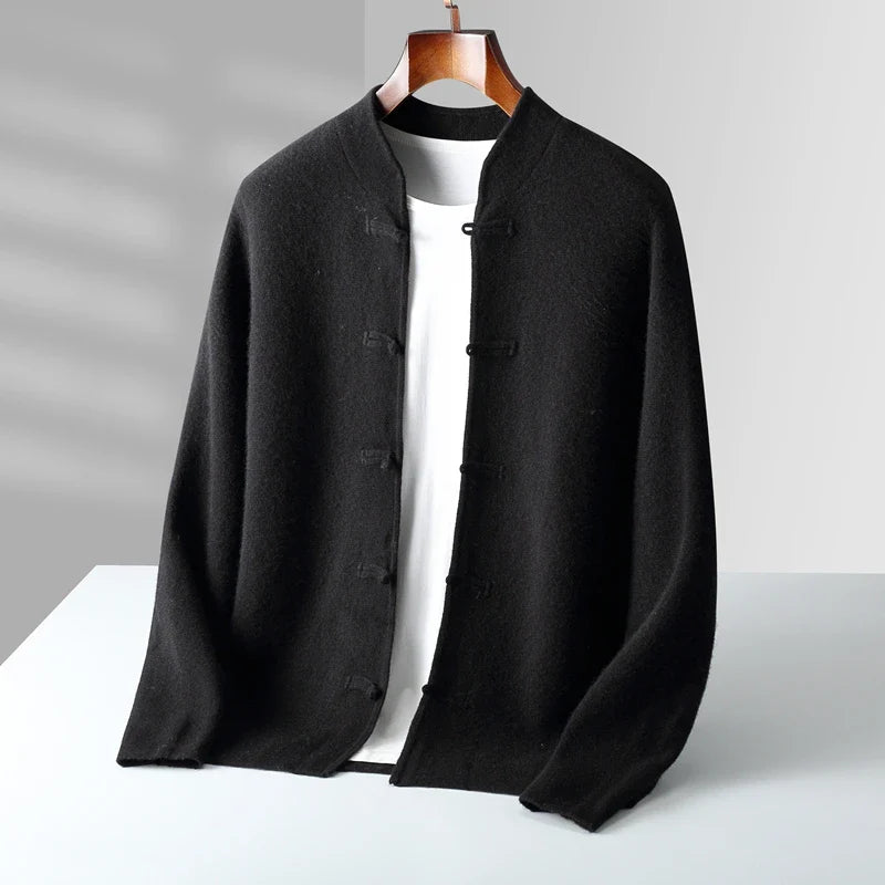 Men's Merino Wool Cardigan - Stylish and Comfortable Knitwear-The Yellow Prime