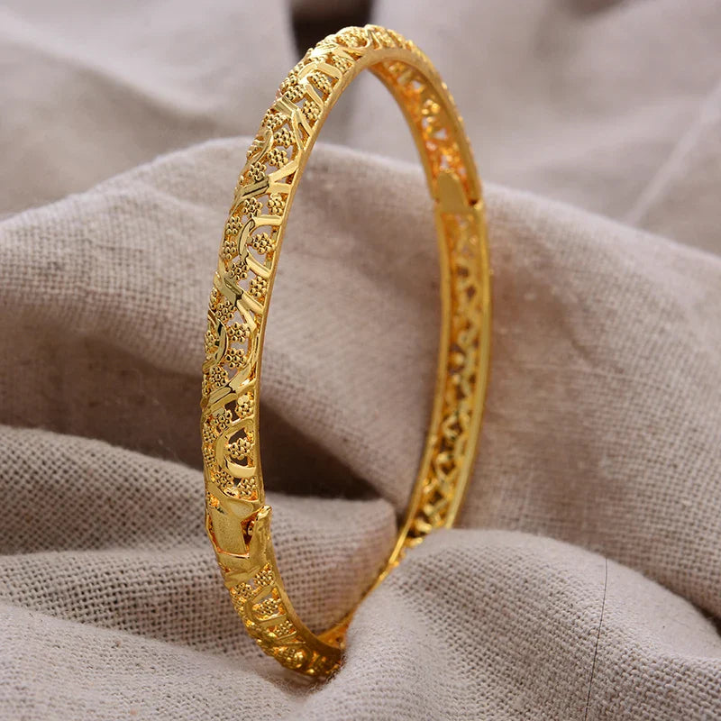 Women's Gold Plated Bangles Arabic Wedding Bracelet-The Yellow Prime